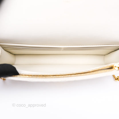 Dior Caro Pouch With Chain Latte Supple Cannage Calfskin