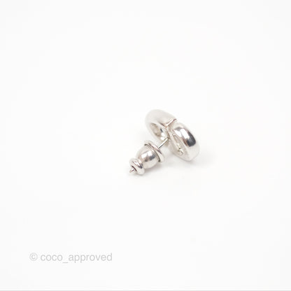 Christian Dior CD Earrings Silver Tone