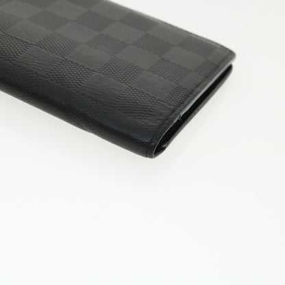 Louis Vuitton Black Leather Portefeuille Brazza wallet accessories