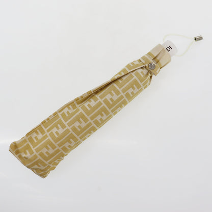 FENDI Zucca  Folding Umbrella Beige Nylon Vintage #EA473