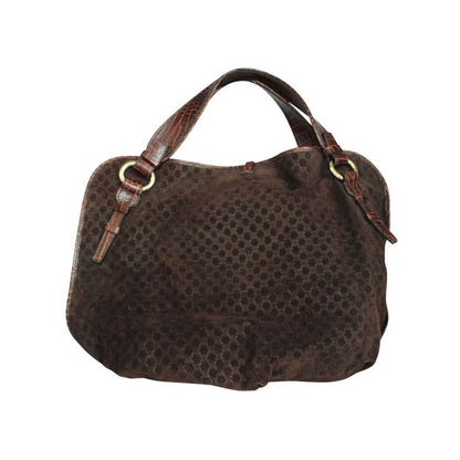 Celine Cã¨Line Vintage Brown Leather Embossed Bag