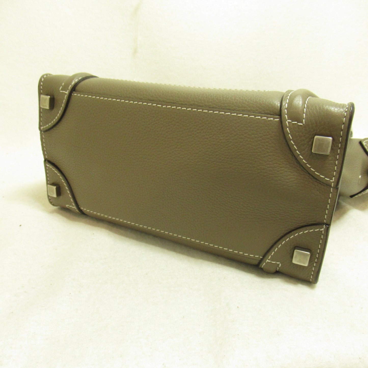 Celine Luggage micro shopper handbag Gray Gurege Calfskin [cowhide] 167793