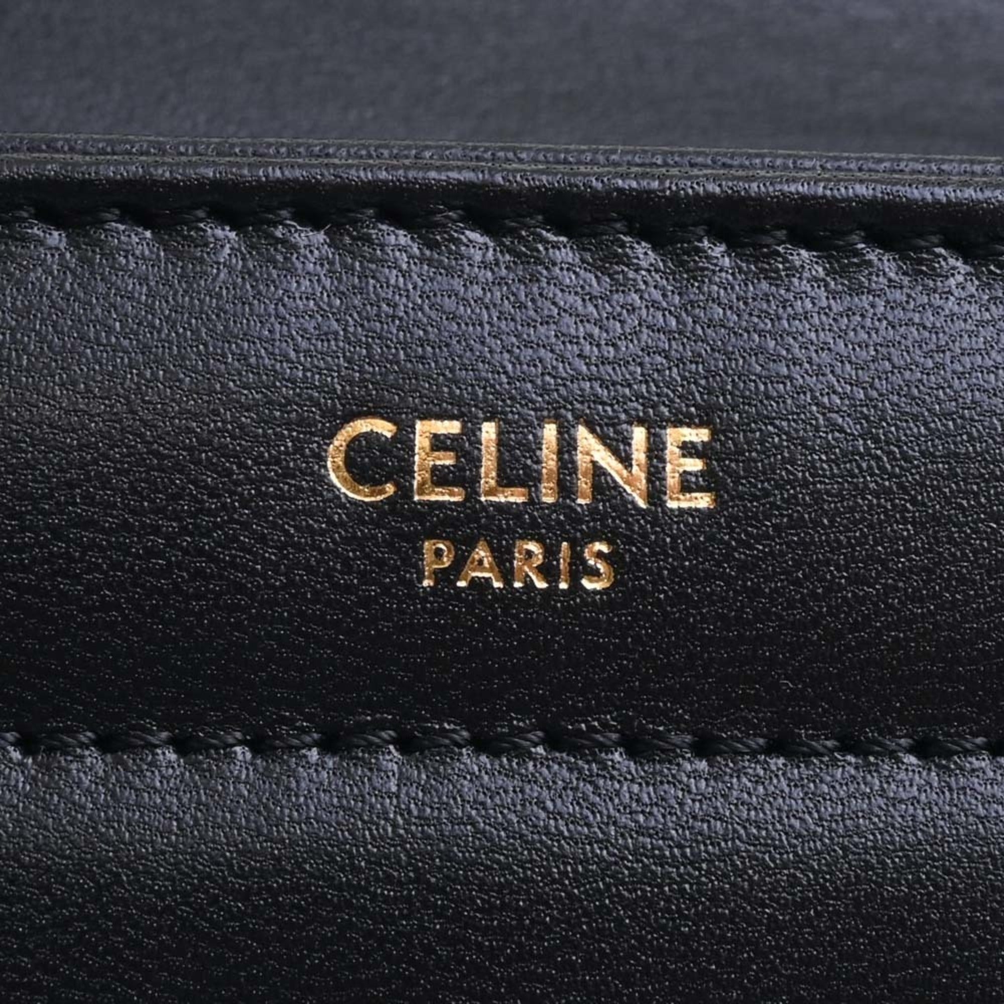 Celine Matelasse Monochrome Leather Chain Shoulder Bag Black
