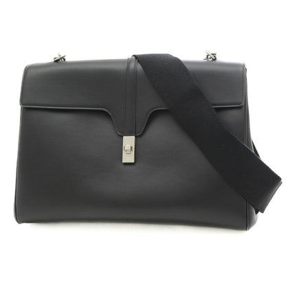 Celine 16 Saise Large Souple 24H Shoulder Bag Leather Black 195533