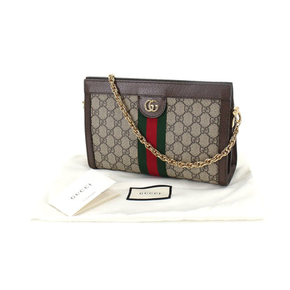 Gucci Ophidia  Small Shoulder Bag Supreme Leather Beige Brown 503877
