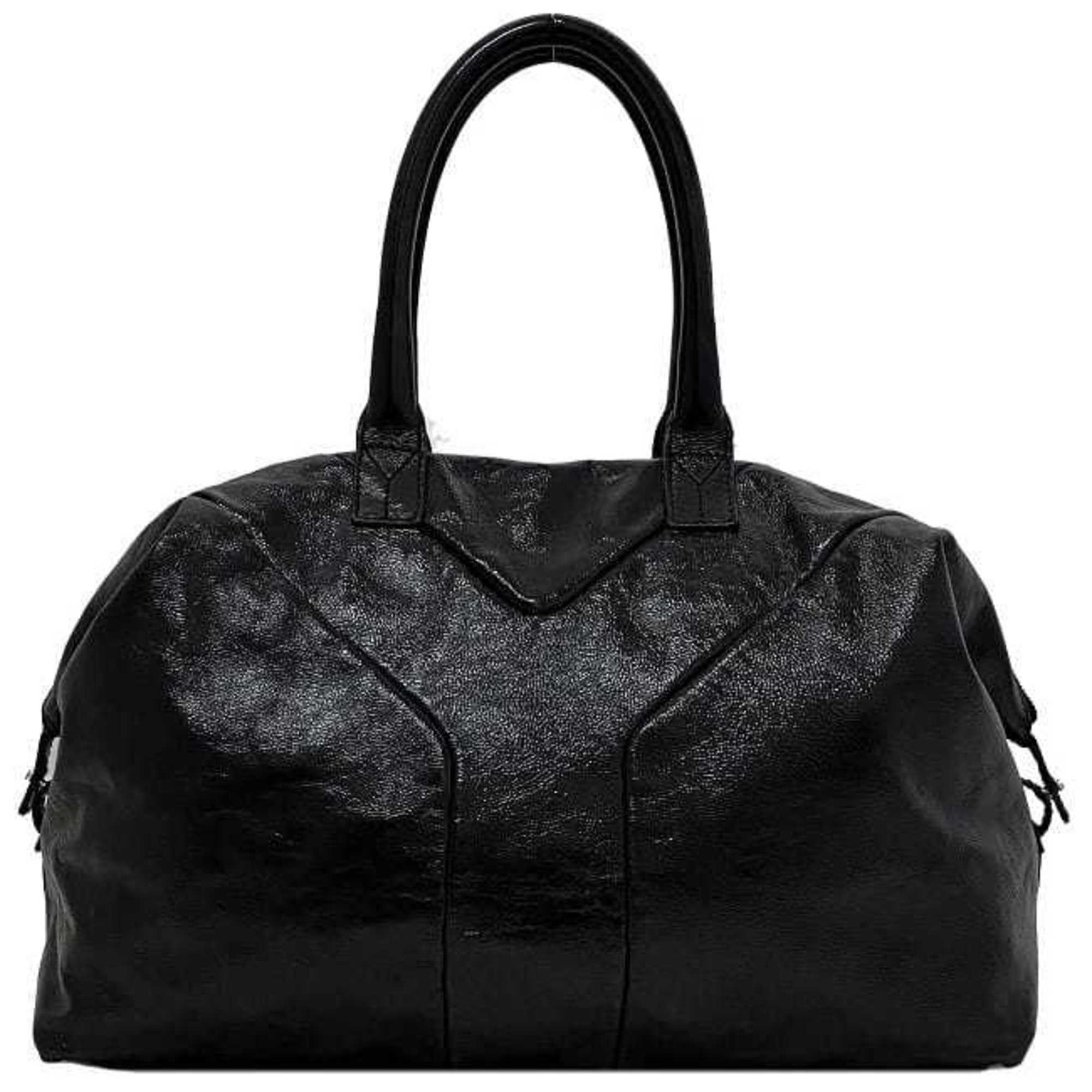 【Yves Saint Laurent】boston bag Yves Saint Laurent Tan YSL Canvas Leather Trim Boston Bag