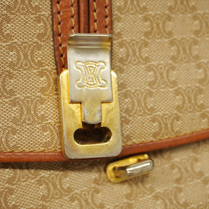 Celine  Macadam Shoulder Bag Women's PVC,Leather Shoulder Bag Beige,Brown