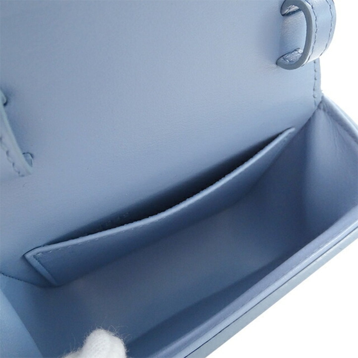 Celine Bag Women's Triomphe Shoulder Shiny Calfskin Celeste Light Blue