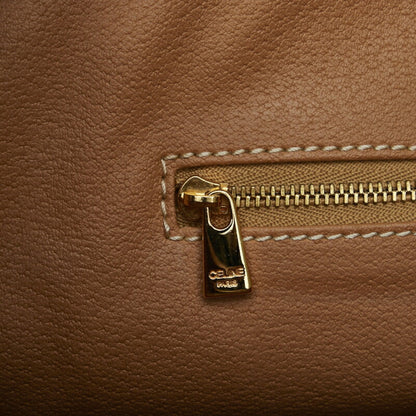 Celine Macadam Handbag Tote Bag Brown PVC Leather Women's