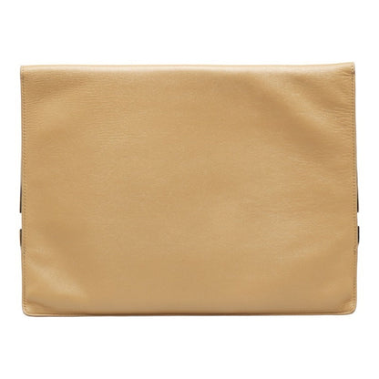 Celine clutch bag second beige leather ladies