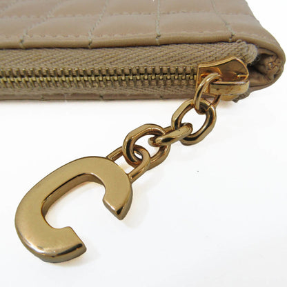 Celine Quilted C Charm Women's Leather Coin Purse/coin Case Beige