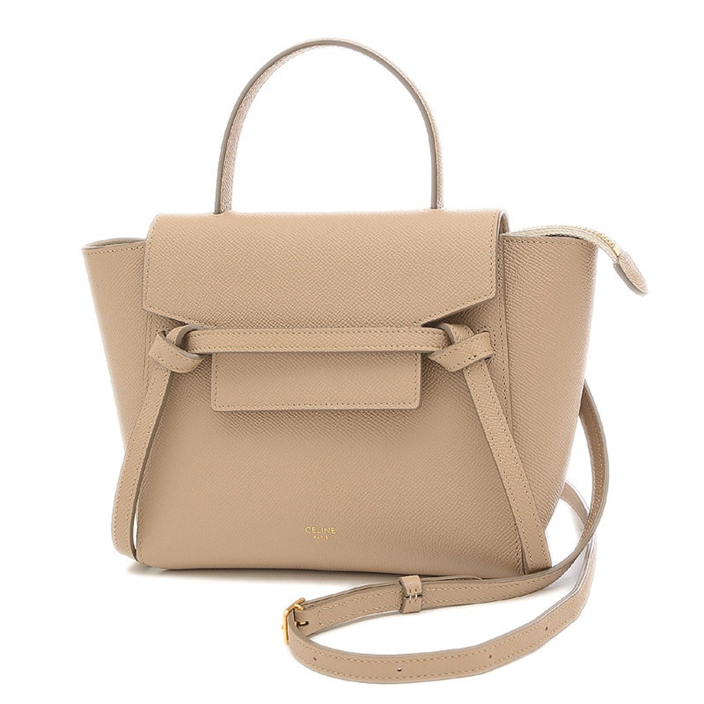 Celine Belt Bag Nano 2Way Leather Light Taupe Gold Hardware 189003