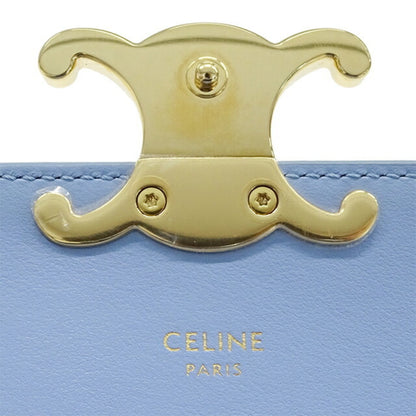 Celine Bag Women's Triomphe Shoulder Shiny Calfskin Celeste Light Blue