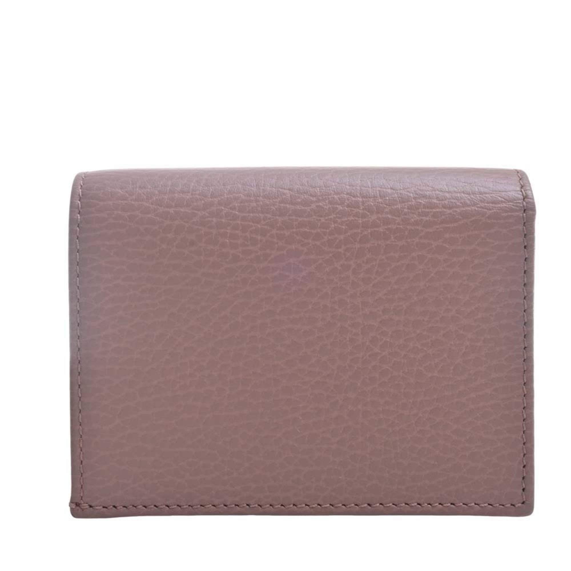 GUCCI GG Marmont Leather Bifold Wallet 456126 Pink Beige