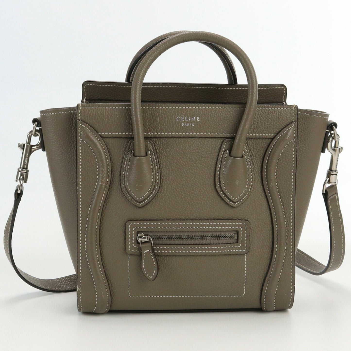 Celine Luggage Nano 18924 3DRU 09SO Handbag Calfskin Women's