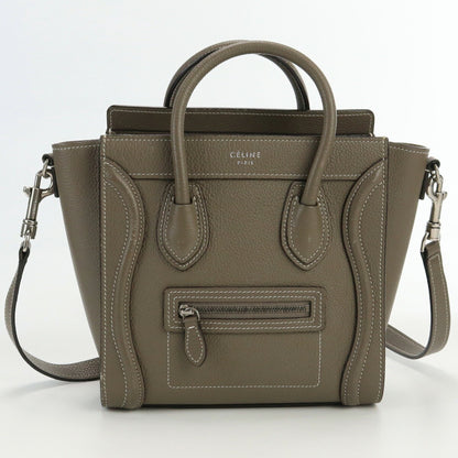 Celine Luggage Nano 18924 3DRU 09SO Handbag Calfskin Women's