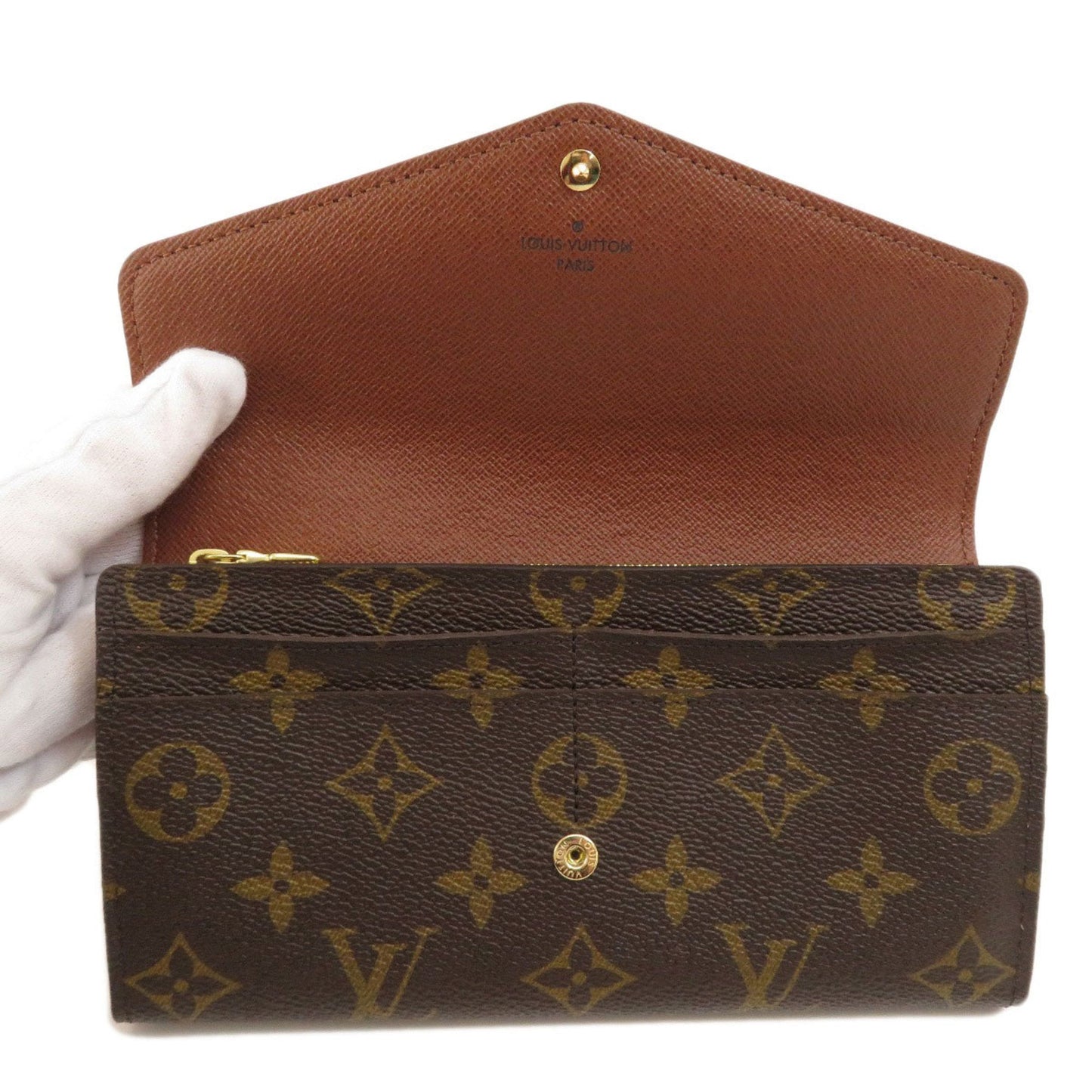 LOUIS VUITTON M60531 Portefeuille Sarah Monogram Long Wallet Canvas Women's