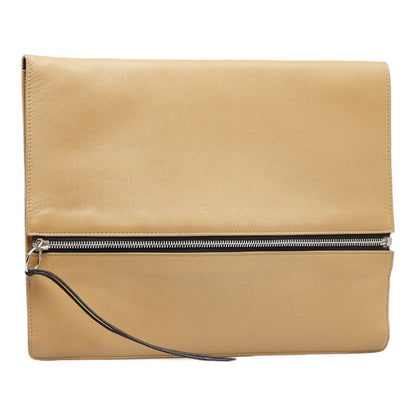 Celine clutch bag second beige leather ladies