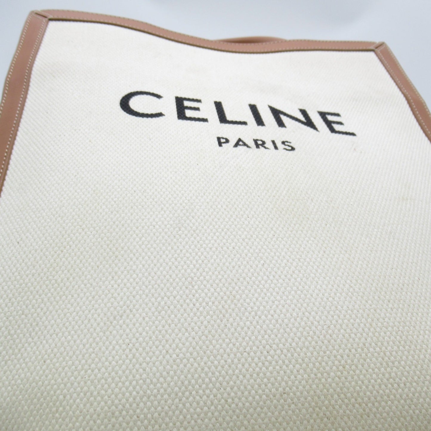 Celine hippo tote White Brown canvas leather