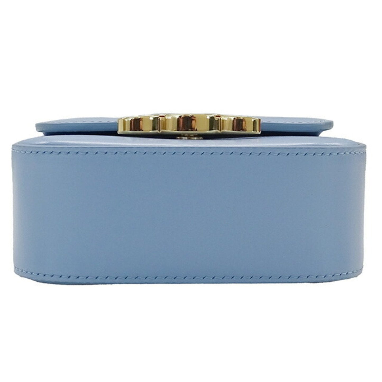 Celine Bag Women's Triomphe Shoulder Shiny Calfskin Celeste Light Blue
