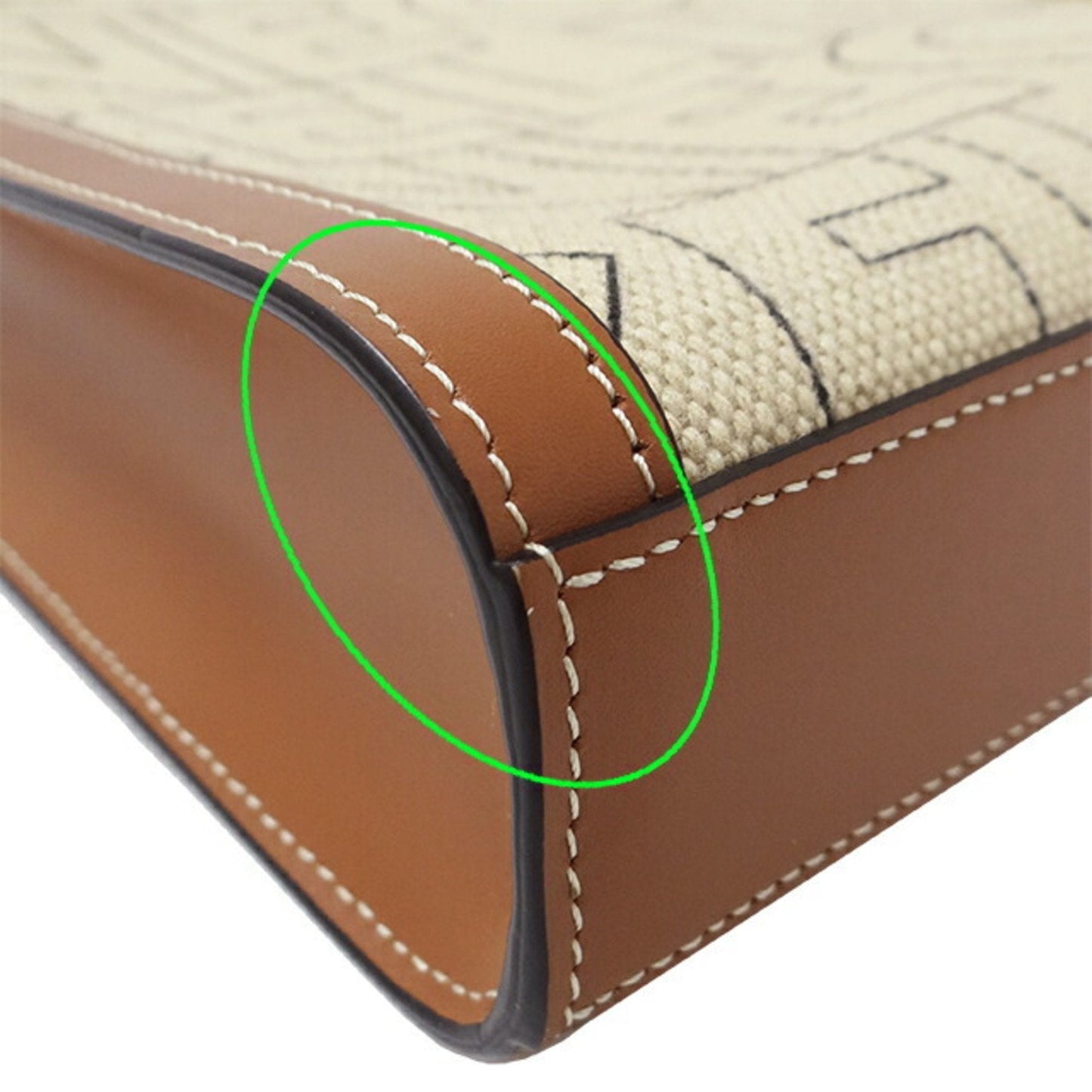 Celine Bag Women's Handbag Shoulder 2way Canvas Vertical Cover Natural Brown