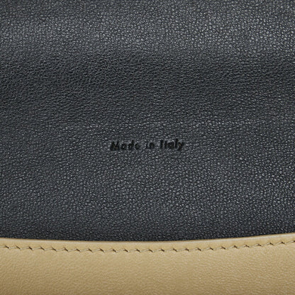 Celine clutch bag second beige leather ladies