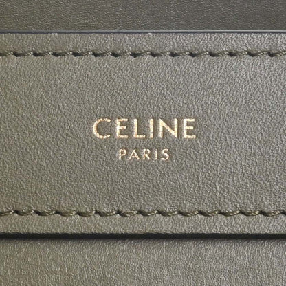 Celine Leather Luggage Nano Shopper Handbag 189243HSC Khaki Women's