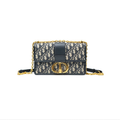 Christian Dior 30 Montaigne with Chain Blue Dior Oblique Jacquard
