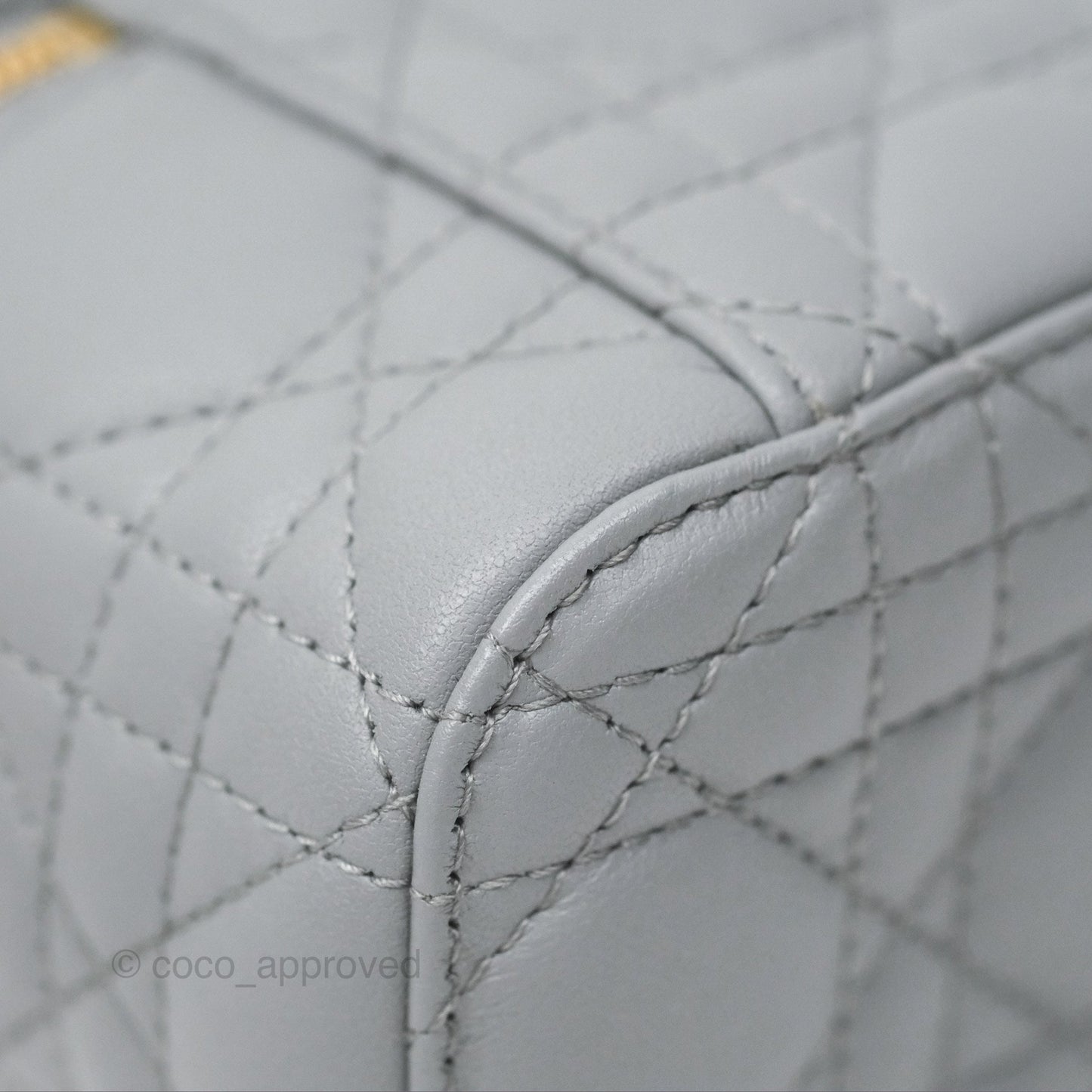 Christian Dior Micro Lady Dior Vanity Case Grey Cannage Lambskin