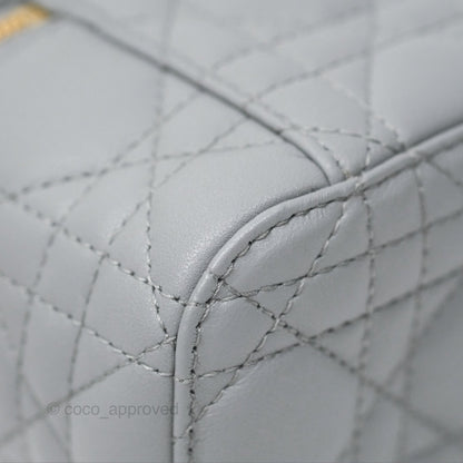 Christian Dior Micro Lady Dior Vanity Case Grey Cannage Lambskin