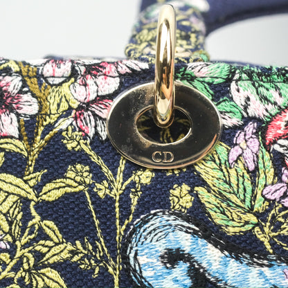 Christian Dior Medium Lady D-Lite Bag Blue Dior Multicolor Constellation Embroidered