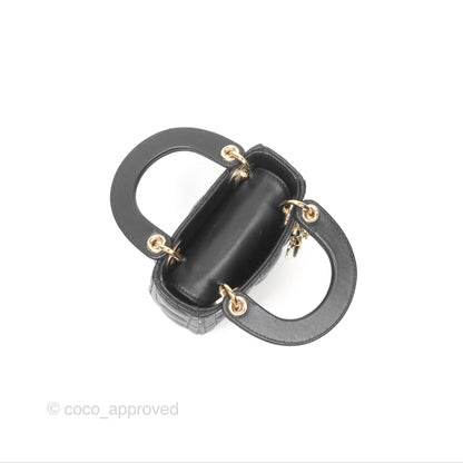 Christian Dior Micro Lady Dior Black Lambskin Gold Hardware