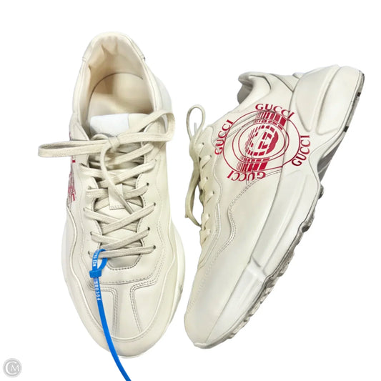 Shoes Luxury Designer By Gucci In White, Size: 11.5