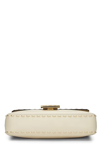Fendi,  Beige Selleria Convertible Baguette Medium, Beige