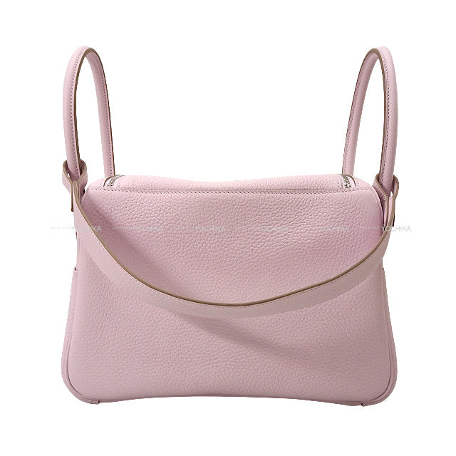 HERMES Shoulder bag Lindy 26 Verso Mauve Pale/Nata Taurillon Clemence Silver HW Stamp