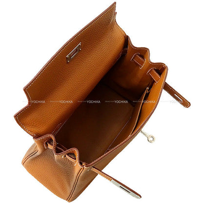 HERMES Shoulder bag Kelly28 Retourne Gold Veau Togo Silver HW Stamp
