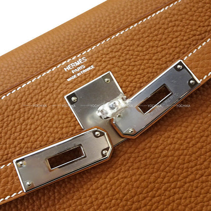 HERMES Shoulder bag Kelly28 Retourne Gold Veau Togo Silver HW Stamp