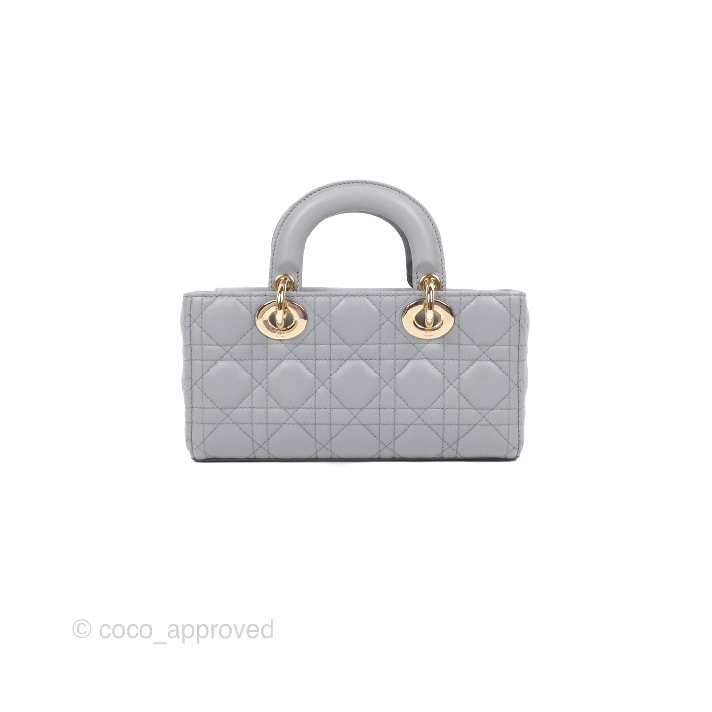 Dior Small Lady D-Joy Bag Grey Lambskin Cannage Gold Hardware