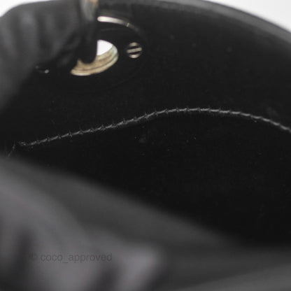 Christian Dior Mini Lady Dior Bag Black Strass Cannage Satin Silver Hardware