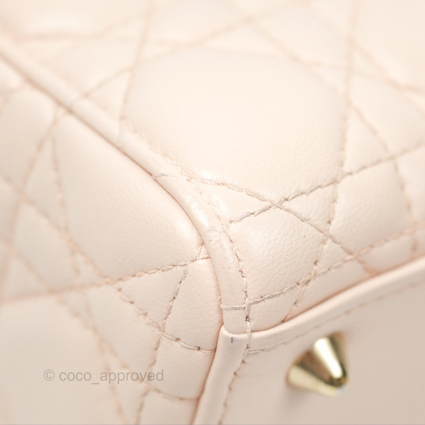 Christian Dior My ABCDior Lady Dior Baby Pink Cannage Lambskin Gold Hardware