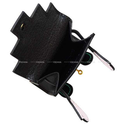 HERMES bag charm Bijoux de SAC Kelly doll Noir (Black)/Bleu Electrique/Mauve Pale/Mint Veau Tadelakt Gold HW Stamp