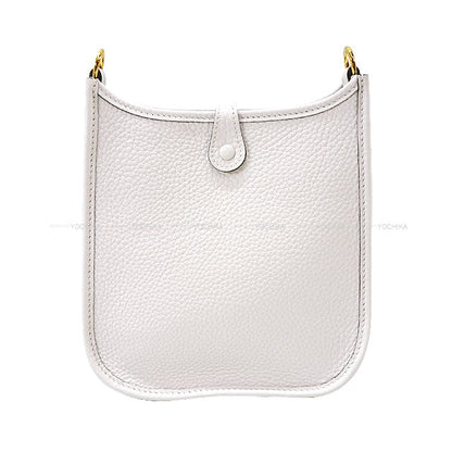 HERMES Shoulder bag Evelyne 16 TPM New White Taurillon Clemence Gold HW Stamp