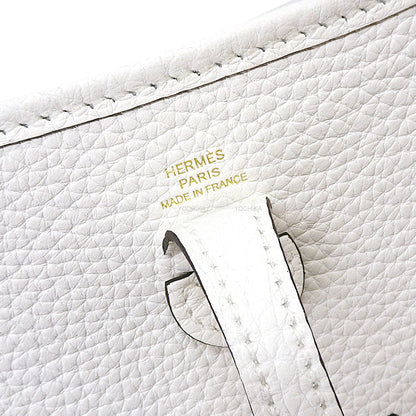 HERMES Shoulder bag Evelyne 16 TPM New White Taurillon Clemence Gold HW Stamp