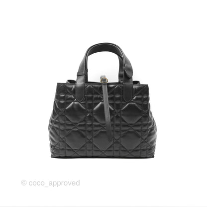 Dior Medium Toujours Bag Black Macrocannage Calfskin