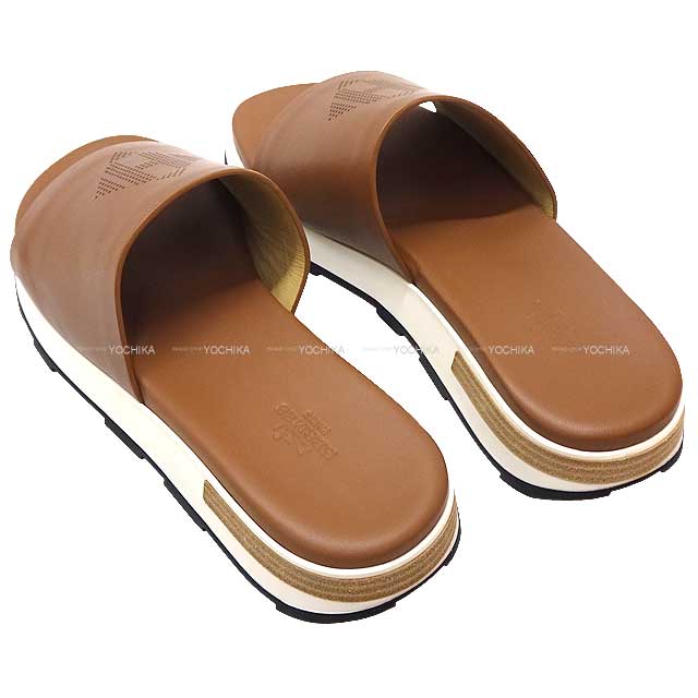 HERMES sandals Reflex Brown Calf 40 #40
