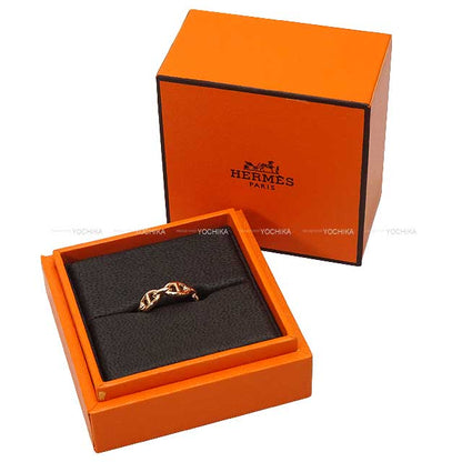 HERMES ring Chaine D'ancre Enchainee PM #52 Rose Gold AU750 52 Rose Gold