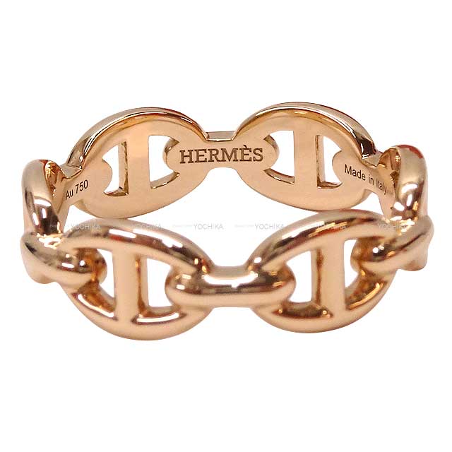 HERMES ring Chaine D'ancre Enchainee PM #52 Rose Gold AU750 52 Rose Gold