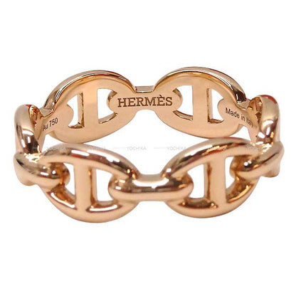 HERMES ring Chaine D'ancre Enchainee PM #52 Rose Gold AU750 52 Rose Gold