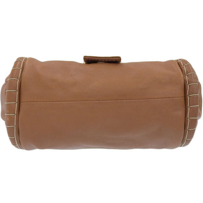 Celine Logo Buckle Shoulder Bag Camel