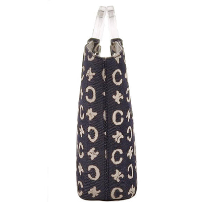 Celine Denim C Macadam Pattern Logo Top Handle Bag Indigo